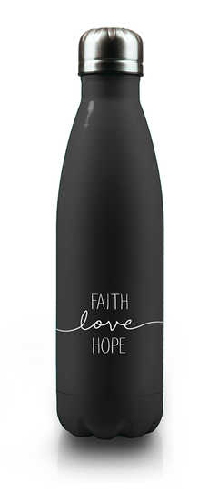 Faith-Love-Hope - Isolierflasche (schwarz)