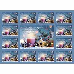 Aufkleber-Gruß-Karten: Alle Liebe zum Weihnachtsfest, 4 Stück