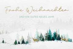 Faltkarte "Frohe Weihnachten - Hirsch im Wald"