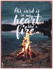 Metallschild groß - His word is in my heart Metallschild groß - His word is in my heart