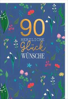 Faltkarte "90 Blüten Glückwünsche" - Geburtstag