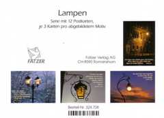 Postkartenserie Lampen, 12 Stück