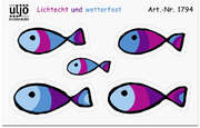 Aufkleber-Set mit 5 angestanzten Fischen Aufkleber-Set mit 5 angestanzten Fischen