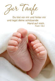Faltkarte "Zur Taufe - Du bist vor mir und hinter mir..." - 5 Stück Faltkarte "Zur Taufe - Du bist vor mir und hinter mir..." - 5 Stück