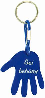 Schlüsselanhänger: Hand blau - Sei behütet Schlüsselanhänger: Hand blau - Sei behütet