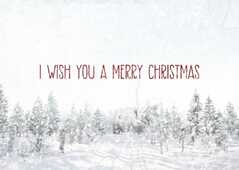 Postkarten "I Wish You A Merry Christmas" - 5er Set