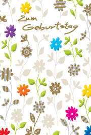 Faltkarte "Zum Geburtstag" - 5 Stück Faltkarte "Zum Geburtstag" - 5 Stück