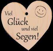 Holzherz - Viel Glück und viel Segen! Holzherz - Viel Glück und viel Segen!