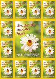 Aufkleber-Gruß-Karten: Zum Geburtstag - 4 Stück Aufkleber-Gruß-Karten: Zum Geburtstag - 4 Stück